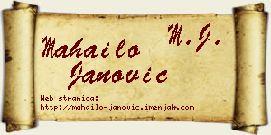 Mahailo Janović vizit kartica